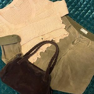 Free People Corduroy Straight Legged Khakis